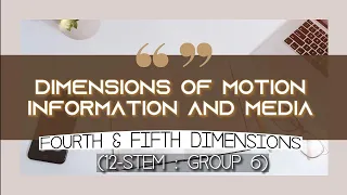 Fourth and Fifth Dimensions of Motion Information and Media: MIL ACTIVITY (LNHS, 12-STEM)