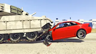 عودة مود حوادث السيارات الواقعية (مضحك جدا) في جي تي أي 5 | GTA V Realistic Car Damage Mod