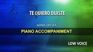 Te Quiero dijiste / Grever: Karaoke + Score guide / Low Voice