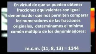 Fracciones / Orden en las fracciones