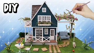 House with a terrace made of cardboard. DIY