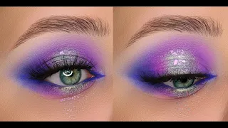 Яркий фиолетовый макияж