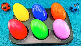 Making Rainbow PlayDoh & Color Slime with Glossy Surprise Eggs | Most Satisfying ASMR Video #ASMR