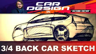 Car sketch tutorial by Luciano Bove: The 3/4 Back View
