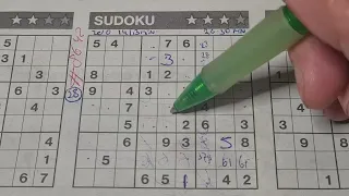 (#8642) Sunday Three Stars Sudoku puzzle. Bonus Extra edition 06-02-2024 Extra part 1 of 4