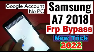 Samsung A7 2018 android 10 frp bypass 2022 । Samsung A750F Google Account Bypass । A7 frp bypass