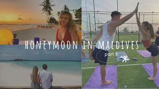 VLOG Maldives honeymoon pt 2 Emerald Faarufushi: sunrise yoga, floating breakfast