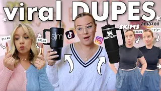 i tested popular DUPES for super VIRAL, trendy products! (stanley cup dupe, skims dupe, and more!)