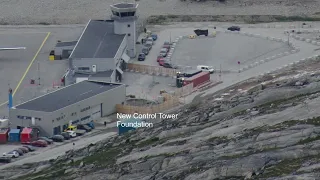 Nuuk Airport, Construction progress review of panorama from Malik Hansen, Aug 13 2023