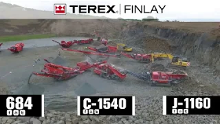 Terex Finlay J 1160 jaw crusher, C-1540 (short) cone crusher and 684 inclined screen