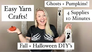 HALLOWEEN YARN CRAFTS! Super Easy + Kid Friendly!