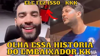 Gusttavo Lima CAI na Risada em RESENHA com Fidelis Falante contando uma história do embaixador