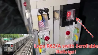 Lego MTA Subway: Custom Remade R62/A train with new rollsign & new doors!!!