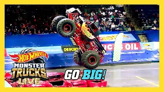 Bone Shaker's Best Car Crushing Moments! | Monster Trucks LIVE | @HotWheels