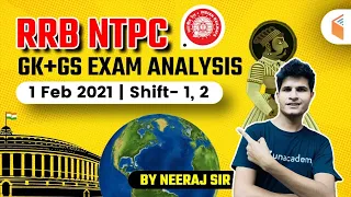 GK & GS Questions Asked in RRB NTPC 1 Feb 2021 Exam | GS Questions by Neeraj Jangid