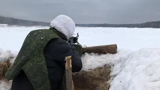 Стрельба из пулемёта ПКМ на полигоне. Shooting the PKM machine gun (1)