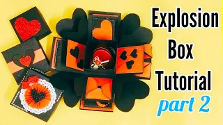 Explosion box tutorial/handmade birthday gift/birthday card idea/how to make 2 layer explosion box.