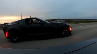 Built Hellcat vs C7 Z06 Magnuson 2650 TSP Heads Cam / Sick Race