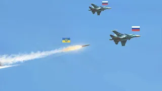 Scary moment! Ukraine's Patriot missile turns a Russian SU-34 fighter-bomber into a flying coffin.