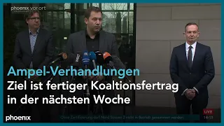 Statements zur Koalitionsverhandlung zwischen SPD, Grünen und FDP am 16.11.21