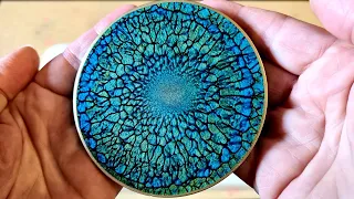 #1193 OMG! Incredible 'Dragon Scales' In This Resin Crackle Effect Coaster