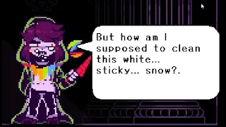 giving snowman piece to StoryShift chara