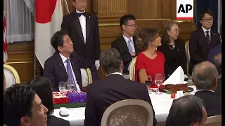 Trump and Abe hail US-Japan ties at banquet in Tokyo