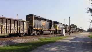 A Monster CSX Q410-22 w/1,008 Axles, 234 Cars & 12 Units comes by Dunn, NC