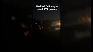 Modded c43 vs stock 10 speed camaro !!!    #fypシ #makeitgoviral #camaro #trending #amg #mexico