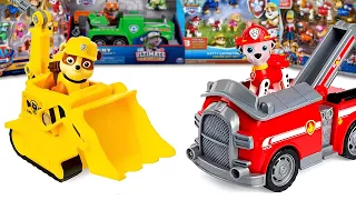 Paw Patrol Unboxing Collection Review| Marshall VS Rubble with super cars| Unboxing ASMR