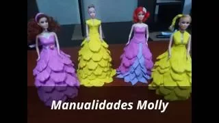 MANUALIDADES CON FOAMI - VESTIDOS DE PRINCESA FACIL Y SENCILLO