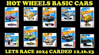 LETS RACE 2024 HOT WHEELS BASIC CARS CARDED VERSIONS FOR 12.16.23