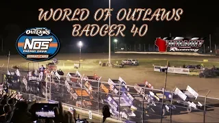 WORLD OF OUTLAWS NOS ENERGY DRINK SPRINT CARS | BADGER 40 at WILMOT RACEWAY | FEATURE