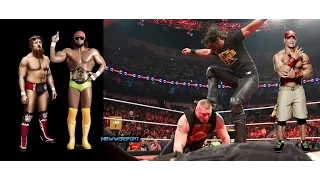 WWE Raw 1/12/15 Seth Rollins Curb Stomps Lesnar & Cena Contract Signing! Savage HOF!