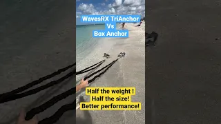 WavesRX TriAnchor (7LB) vs Box Anchor (13LB), about half size when folded and Superior Performance!