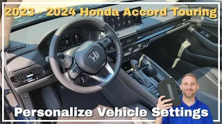 2023 - 2024 Honda Accord Touring Hybrid Vehicle Settings