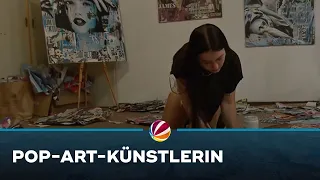 Pop-Art-Künstlerin fertigt Collagen aus Werbeplakaten