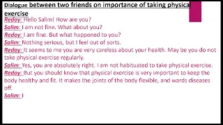 Dialogue between two friends about the importance of physical exercise | the english school
