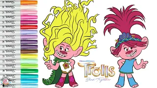 Trolls Band Together Coloring Book Pages Sisters Poppy and Viva