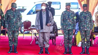 Museveni welcomes Rwanda Army commanders sent by Kagame at Tarehesita event. DRC sends 20 soldiers