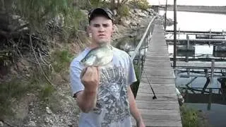 Jason Crappie fishing at Marina Del Ray fishing dock with Big Country Crappie jigs