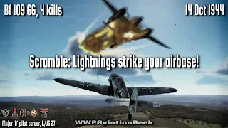Bf 109 G6 Late: 4 kills, Scramble and Dogfight with P-38 Lightnings | IL-2 WW2 Air Combat Flight Sim