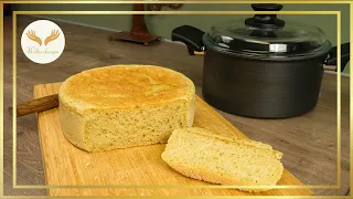 Cook bread without kneading, without an oven, in a cooking pot on the stove