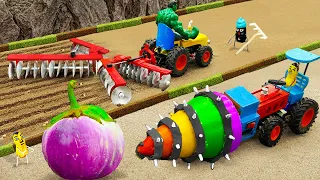 Diy tractor making mini Rock Drilling Machine | diy Disc Plowing Machine planting Farm | HP Mini