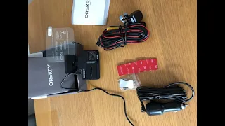 4K Orskey dash cam front and rear Unboxing