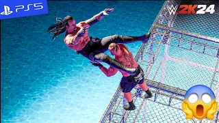 WWE 2K24 - Brock Lesnar vs. Undertaker - Water in a Cell Match | PS5" [4K60]