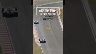 Lewis Hamilton lets Valtteri Bottas retake position
