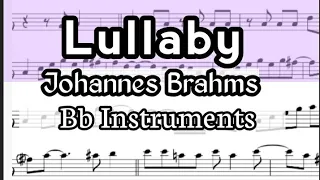 Brahms' Lullaby Tenor Soprano Clarinet Trumpet Sheet Music Backing Track Play Along Partitura