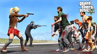 HUGE ZOMBIE APOCALYPSE DESTROYS LOS SANTOS - GTA 5 END OF LOS SANTOS MOD