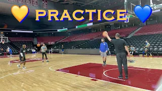 Live look at Warriors practice (Jordan Poole) in Philadelphia before heading to Indiana